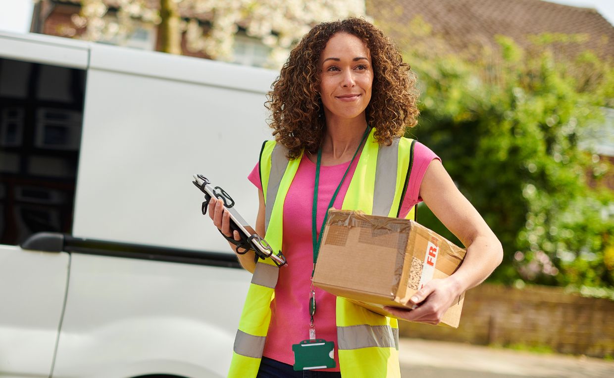Delivery Driver holding a package